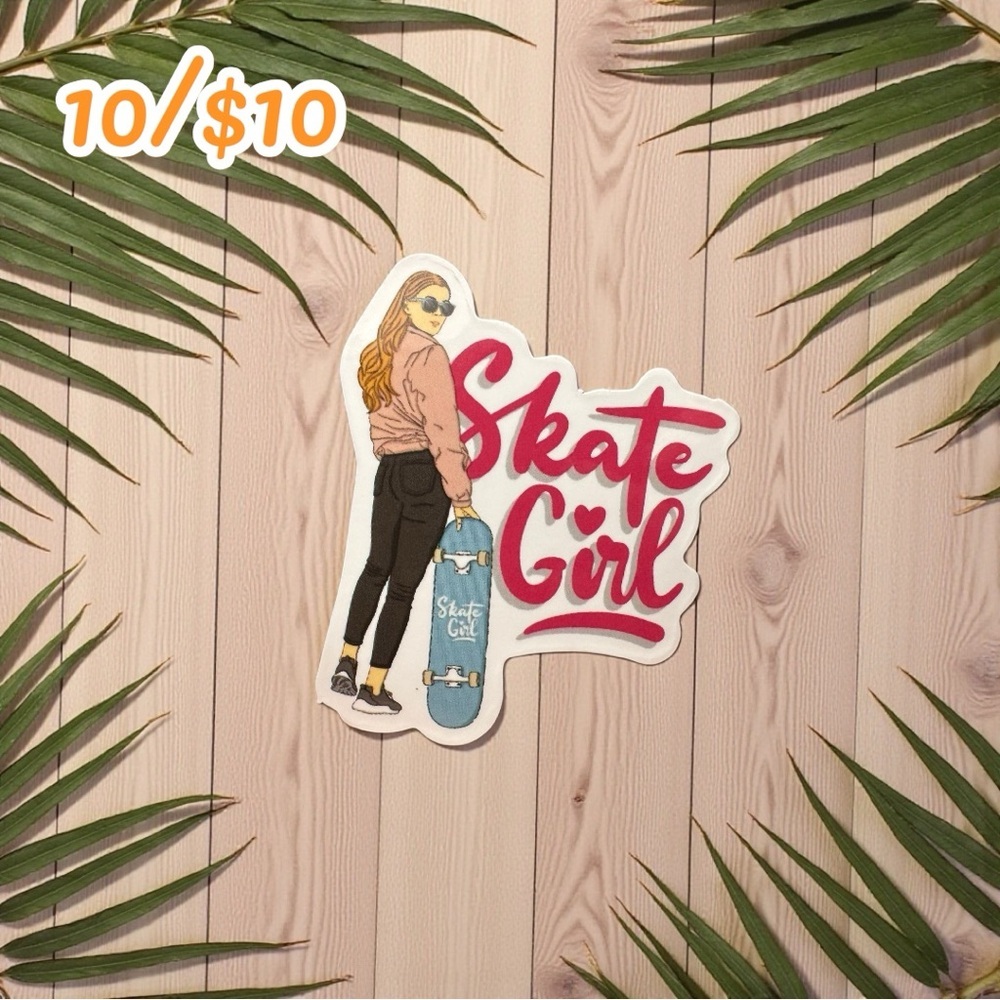 Skate Girl Sticker – Laptop & Water Bottle Decal